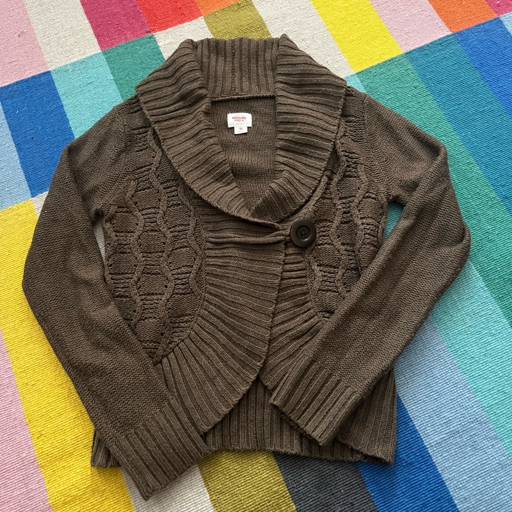 Mossimo Supply Co. Brown Shawl Collar Button Cardigan